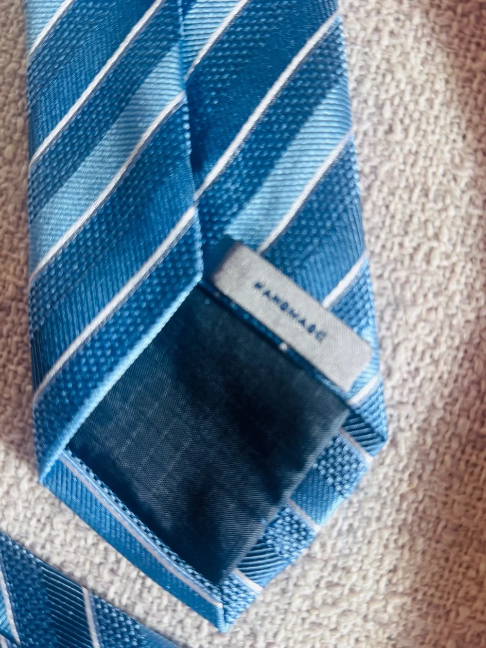Italian Cristian Burg Blue Striped Men's Tie